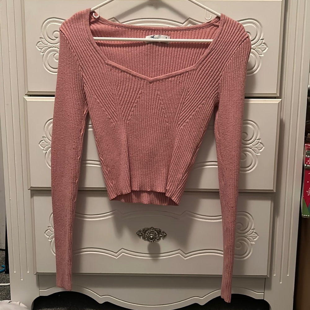 Light Pink Long Sleeve Knit Sweater